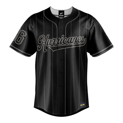 Hurricanes Adult Blackout Baseball Shirt